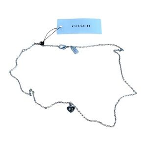 NWT Coach C heart pendant necklace - silver
